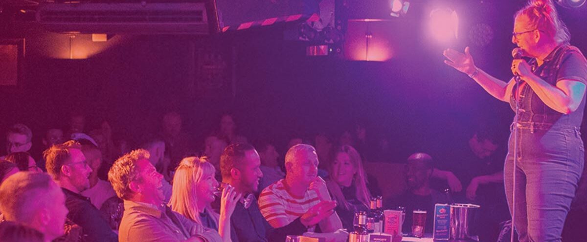 Break into stand-up comedy blog photo showing a stand-up gig at Komedia